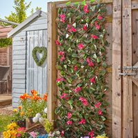 Smart Garden 60cm x180cm Expanding Bougainvillea Pink Flower Leaf Trellis Screen