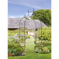 Smart Garden - Minster Gothic Metal Black Garden Arch Pergola Grey Plant Support