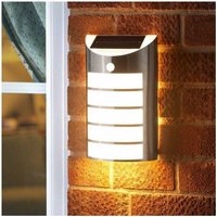 Smart Garden - Motion Sensor pir Security Silver Chrome Wall Welcome Solar Light