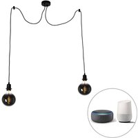 Smart Pendant Light Black Incl. 2 Wifi G125 - Cava