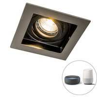 Smart Recessed Spotlight Steel Incl. Wifi GU10 Light Source - Carree