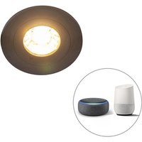 Modern Smart Recessed Spotlight Black Round Incl. WiFi GU10 IP54 - Xena