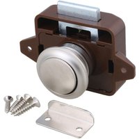 Snap-button cabinet lock for motorhome, campervan, caravan, brown, silver