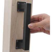 Neige - Snow Sliding Barn Door Handle Set Antique Cast Heavy Solid Iron Door Handle(black)