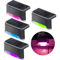 Fence Solar Lights, 4 Pack led Solar Lights with Color Sensor, Swimming Pool Decoration Lights, Step Lights, Yard Lights