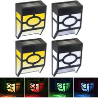 Solar Fence Lights Outdoor, led Wall Lights, Waterproof Outdoor Lighting for Deck, Patio, Front Door, Stairs, Landscape, Yard and Walkway (4 Pack,