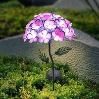 Solar Garden Lights Outdoor led Hydrangea Flowers Lawn Lights Outdoor Decor with IP65 Waterproof for Garden Yard Balcony Driveway Path Red