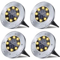Solar Ground Lights, Waterproof Solar Garden Lights, Upgraded Outdoor Garden Lights, Bright Ground Lights, Garden Lights for Pathways, Patios, Decks,