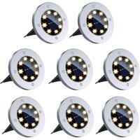 Solar Light Outdoor, Solar Garden Light 8 Pack 8 led Solar Recessed Spotlights Waterproof IP65 Solar Lawn Light for Garden Yard Patio Lawn Path(Warm