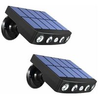 Outdoor Solar Lights, Solar Motion Sensor Lighting, Waterproof, 2pcs, Black