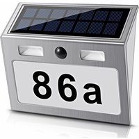 Solar Lighted House Number with 7 LEDs, Solar House Number Solar House Number Lamp with Twilight Switch Stainless Steel Motion Sensor, Eco-Friendly,
