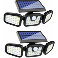 Solar Lights Outdoor, (2 Pack) 74 LED, IP65 Waterproof, 360° Wide Angle Lighting, Solar Light with Motion Sensor, for Garden, Driveway