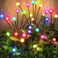 Solar Lights Outdoor, 4 in 1 Solar Fireflies Garden, led Solar Garden Lamp with Remote Control, 8 Light Models, Automatic Timer