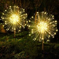 Solar Lights Outdoor for Garden, Solar Fireworks Light, IP65 Waterproof, 8 Modes, Solar Dandelion Light for Pathway, Lawn, Patio, Yard Decor - (2pcs