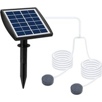 Solar Pond Pump Solar Pond Aerator Solar Oxygen Pump Plug-in 6V 2W with Hose and 2 Stones