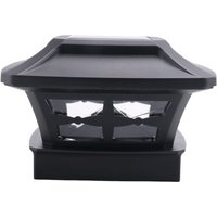 Solar Post Cap Lights 2 Lighting Modes LED Deck Fence for Wooden Posts Garden Decoration Warm Black