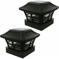 Solar Post Cap Lights, Outdoor led Lighting Deck Fence Cap Light Two Light Modes Warm White/Bright White Suitable for 4x4inch Wooden Posts