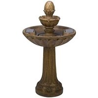 Solar Powered Garden Water Fountain Water Feature Stone Effect Resin
