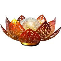 Solar Powered Iron Art Lotus Light Outdoor Plug-in Lawn Lamp