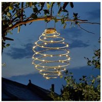 Solar Powered Warm White Copper led Spiral Hanging Lights