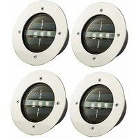 Solar Recessed Outdoor Spotlight, 4 Installed Outdoor Waterproof Courtyard Ground Spot LED Lawn Lamp Stair Garden Outdoor Underground Light (Color: