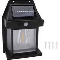 Solar Sensor Motion Wall Lights Waterproof Weather Resistant 3 Speed Adjustable Cordless Solar Wall Lamps Porch Lanterns Black