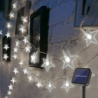 Solar Star Lights Outdoor, 50 LED 7m Waterproof Starry Lights for Thanksgiving Christmas Decorations, Suitable for Bedroom, Garden, Patio (White)
