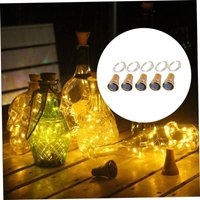 Solar string lights for bottles with cork stoppers, 5 pieces of 1m, 10 LEDs (warm light)