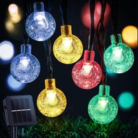 Solar String Lights Outdoor, 30ft 60 LEDs 8 Modes IP65 Waterproof for Garden, Yard, Wedding, Party, Decoration (Multicolor)
