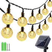 Solar String Lights Outdoor -9m 50 led Solar String Lights, with Crystal Ball, 8-Mode Solar Lamp IP65 Waterproof, Suitable for Summer Garden Yard