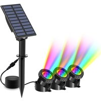 Solar Underwater Lights, 3 Pack Solar Spotlights, Submersible Lighting with 2 Modes, rgb Color Changing, IP68 Waterproof, Adjustable Submersible