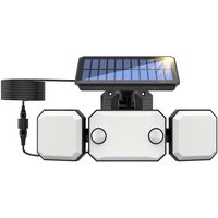 Groofoo - Solar Wall Lamp Split-In-One Dual-Use Dual-Sensor Body Sensor Lamp Garage Lamp Solar Garden Lamp Ty05139 Three-Head Double Induction Split