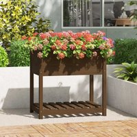 Vidaxl - Planter with Shelf Honey Brown 82.5x54x81 cm Solid Wood Pine