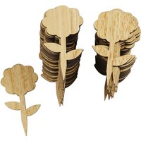 Sollbry 60 Pcs Bamboo Plant Labels for Plants, Garden Plant Seedling Markers, Bamboo Plant Decoration for Vegetable Garden, Small Accessory Sign for