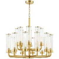 Soriano 20 Light Chandelier Brass, Glass