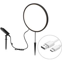 Qazqa - Spike Light Black 60 cm Incl. Rechargeable led and Solar IP65 - Adalind