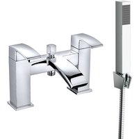 NRG - Square Bath Shower Mixer Tap Chrome and Hand Held Shower Head