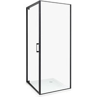 Beliani - Square Shower Enclosure Tempered Glass Single Door 70x70x185 cm Black Darli