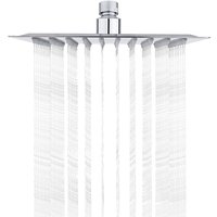Tinor - Stainless Steel Shower Head - Water Saving, 20CM Square Shower Head, Universal Rainfall 1/2 Inch Thread, 360° Rotatable, 30° Tiltable, Easy