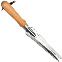 Stainless Steel Weeding Tool with Wooden Handle - Hand Weeder for Garden Weeding