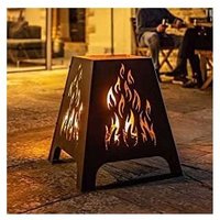 Marco Paul - Steel Flame Design Fire Basket Laser Cut Metal Outdoor Fire Pits for Garden Patio Decking Rustic Log Burner Wood Basket Burner Heating