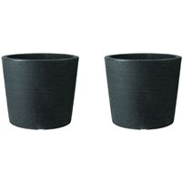 Stewarts Varese Outdoor Garden Low Planter 40cm, Pack of 2, Granite