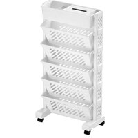 Storage Racks Bookshelves Movable Multi-Layer Shelves Desktop Baskets 6 Layers