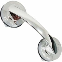 Suction Cup Door Handle, Refrigerator/Bathroom Door Handle, Lever Handle, Sturdy and Elegant, Perfect for Bathroom (Silver)