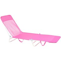 Sun Lounger KASTORIA Reclining Metal Fuchsia Pink