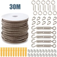 Supernic 30M Garden Wire Rope Kit Stainless Steel Cable Wire Rope Catenary Kit