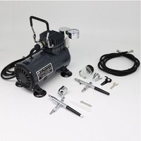 KMS - SwitZer Top End Airbrush Compressor AS18 + Double Action Air Brush Kit New