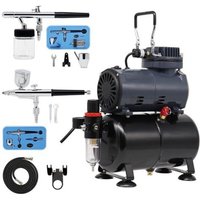 Switzer Double Action Airbrush Kit + Compressor With Tank AS186 Paint Nail Tatoo