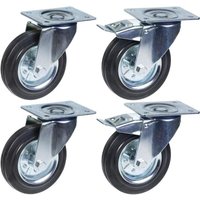 Swivel caster - 160mm - Set of 4 - Capacity 600kg - Brake included
