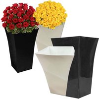 1 x White Milano Tall Plastic Shiny Gloss Planters
